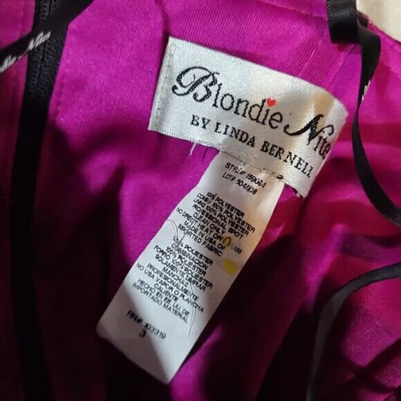 Blondie Nites by Linda Bernell Fuchsia‎ Short Party Dress with Mirror Sequins - Picture 4 of 7